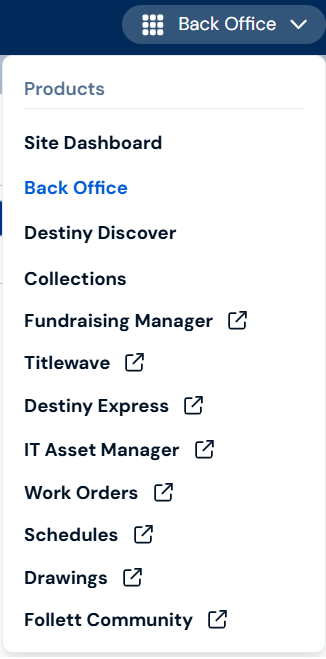 Applications menu example.