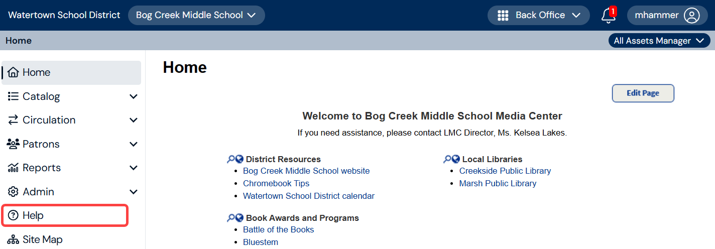 Destiny Home page with More menu item highlighted.