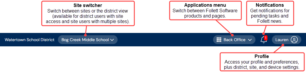 Primary navigation bar.