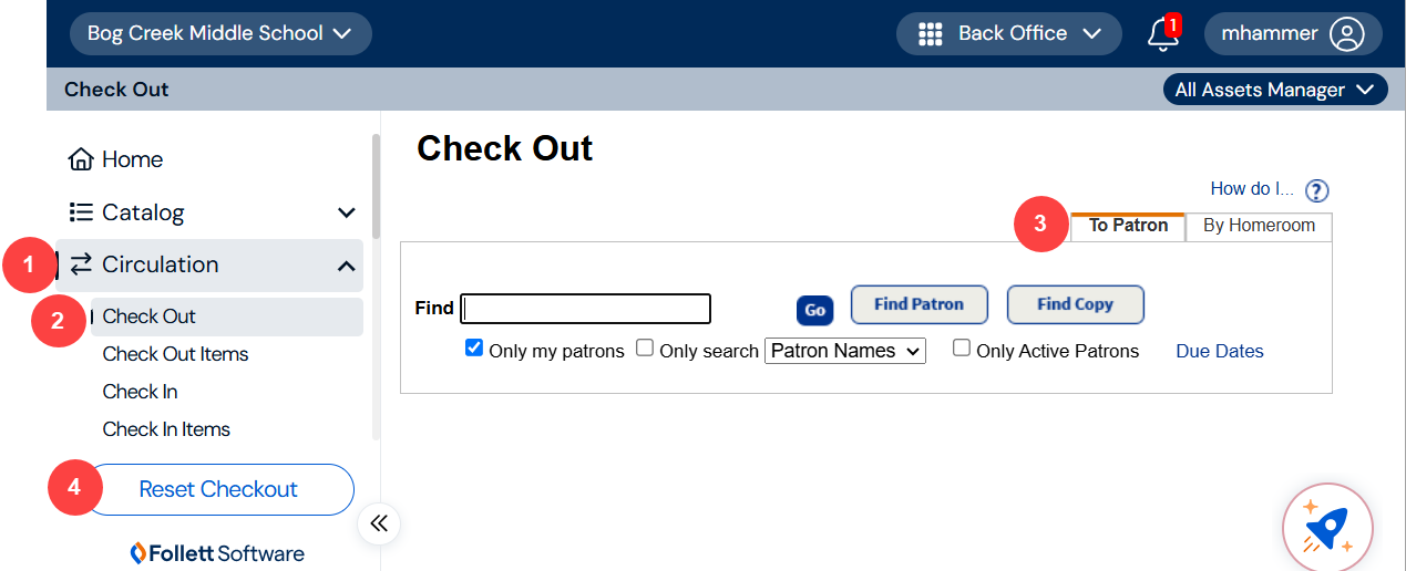 Check Out page with numbered callouts for each step.