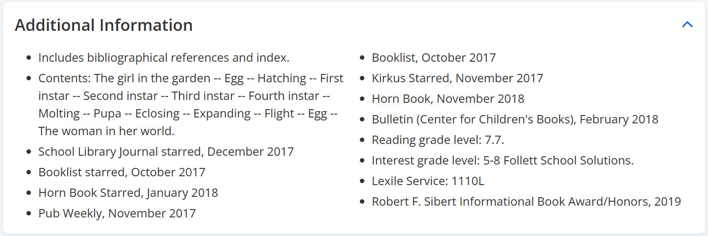 Title Details Additional Information section.