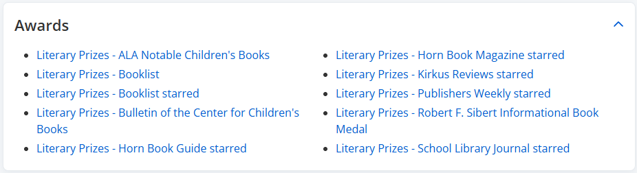 Title Details Awards section.