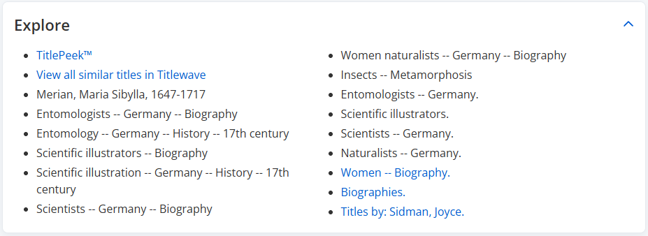 Title Details Explore section.