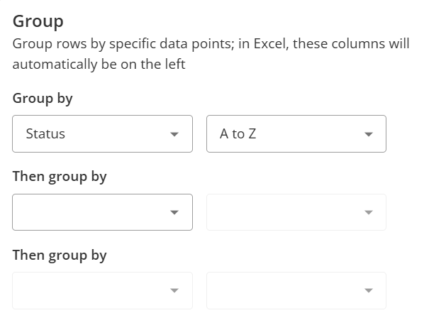 Report Builder 2.0 Group section.