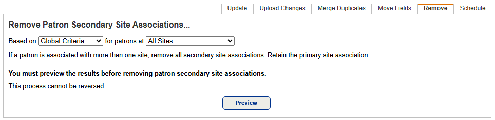 District Update Patrons page Remove sub-tab
