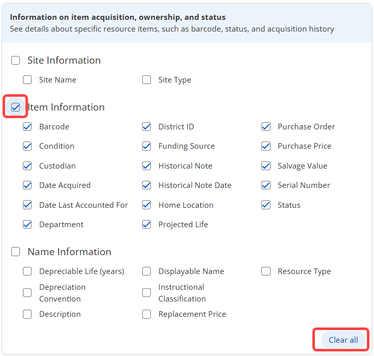 Report Builder Step 1, select columns.